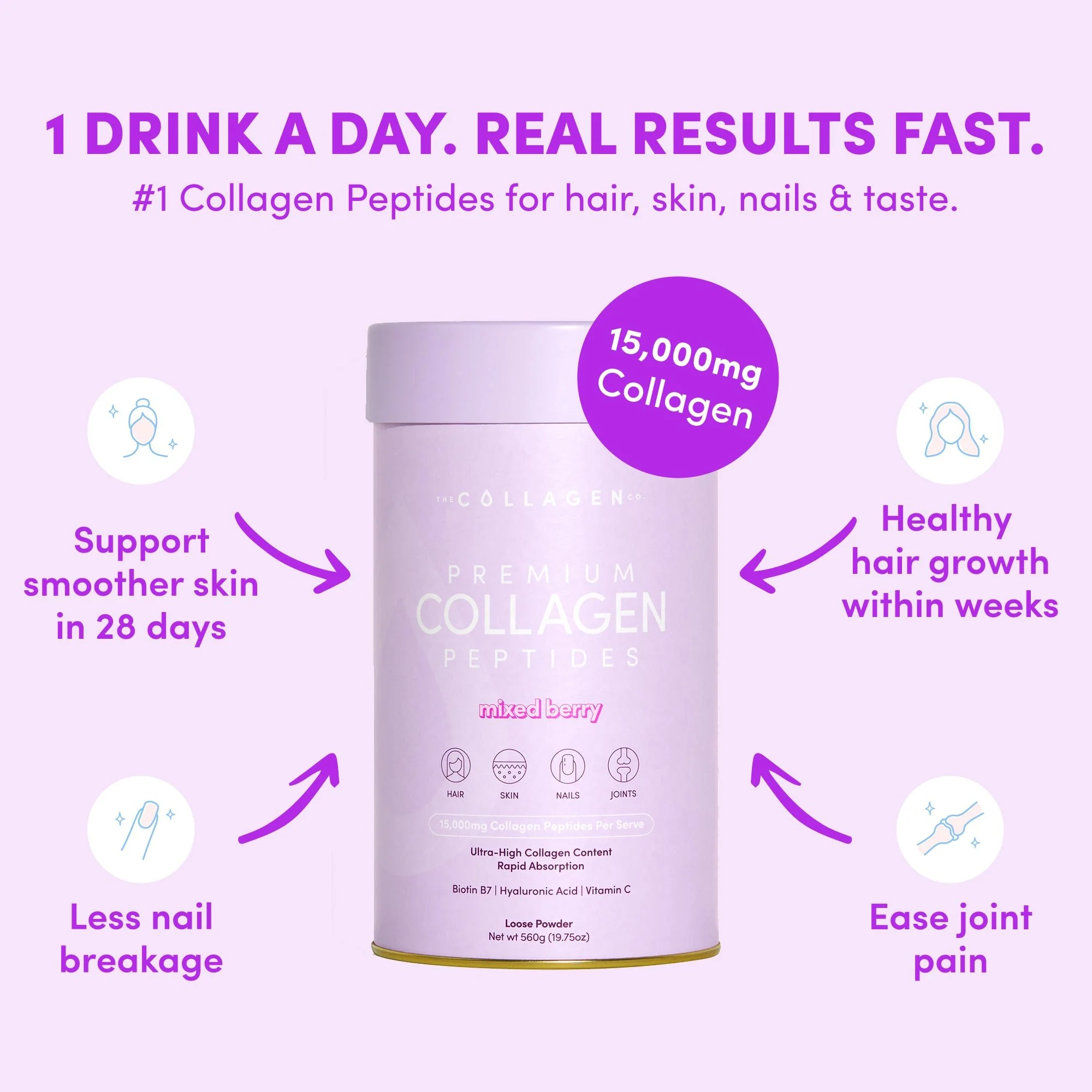 Mixed Berry Collagen Powder - 560g - Image 4