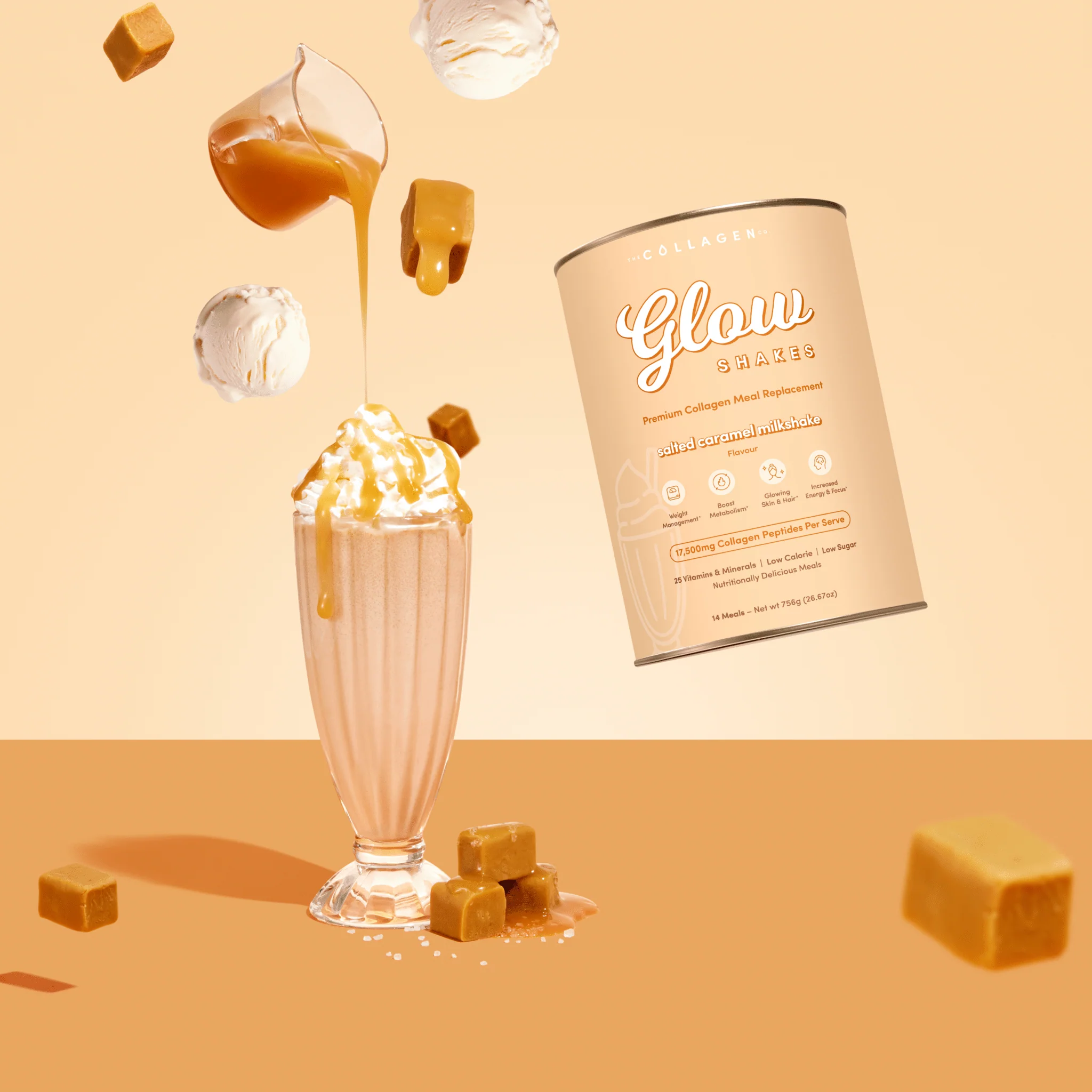 Salted Caramel Milkshake Collagen Meal Replacement - 756g - Image 2