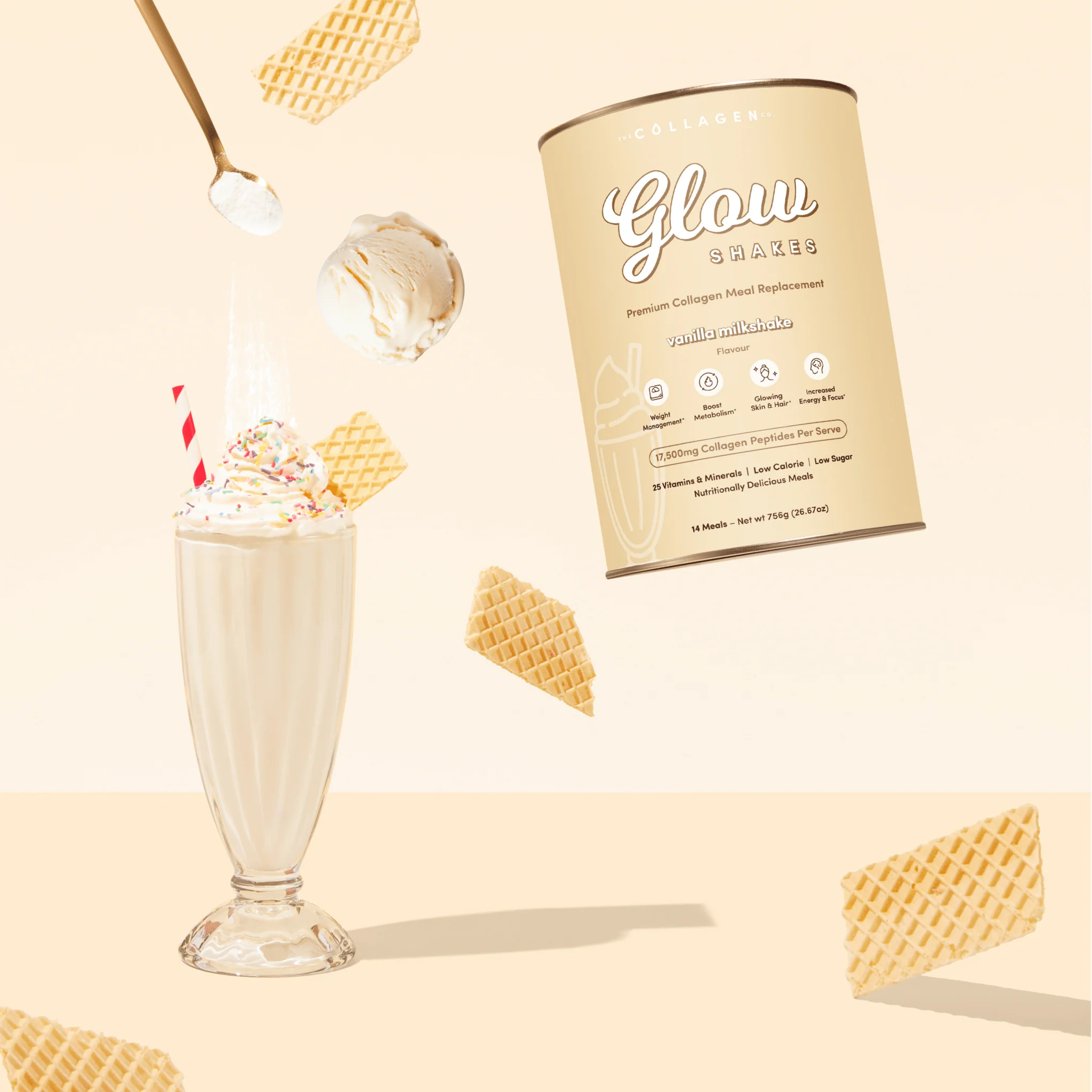 Vanilla Milkshake Collagen Meal Replacement - 756g - Image 2